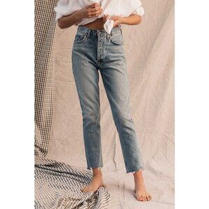 Agolde Riley High Rise Straight Crop Zephyr